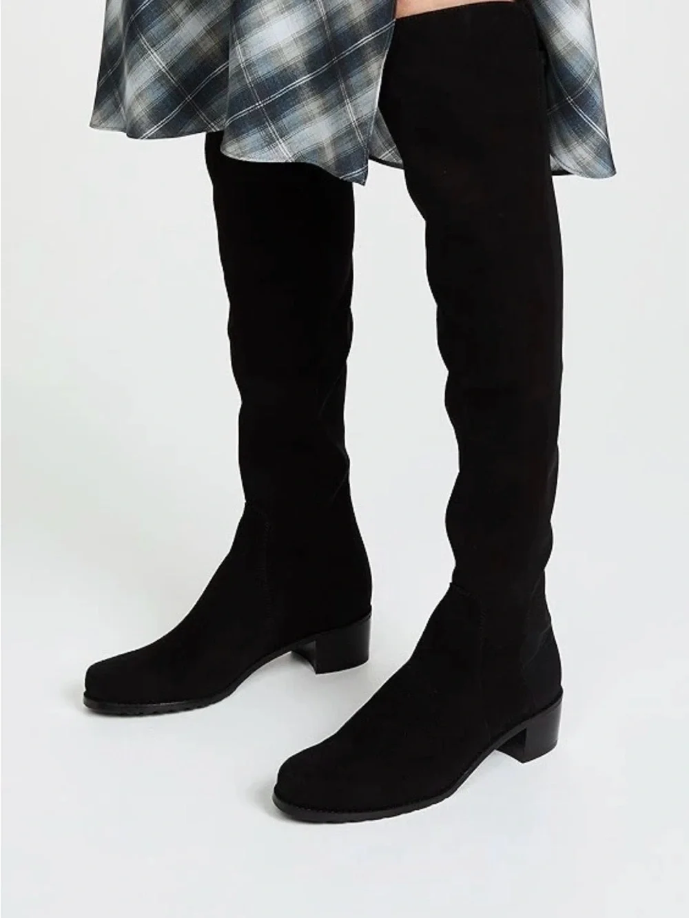 Stuart Weitzman Reserve Suede Over-the-Knee Boots in Black